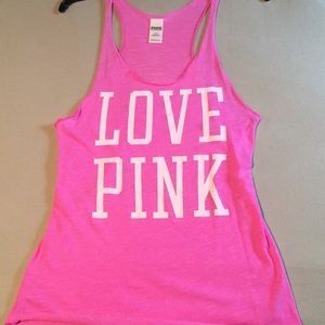 PINK: love pink tank top